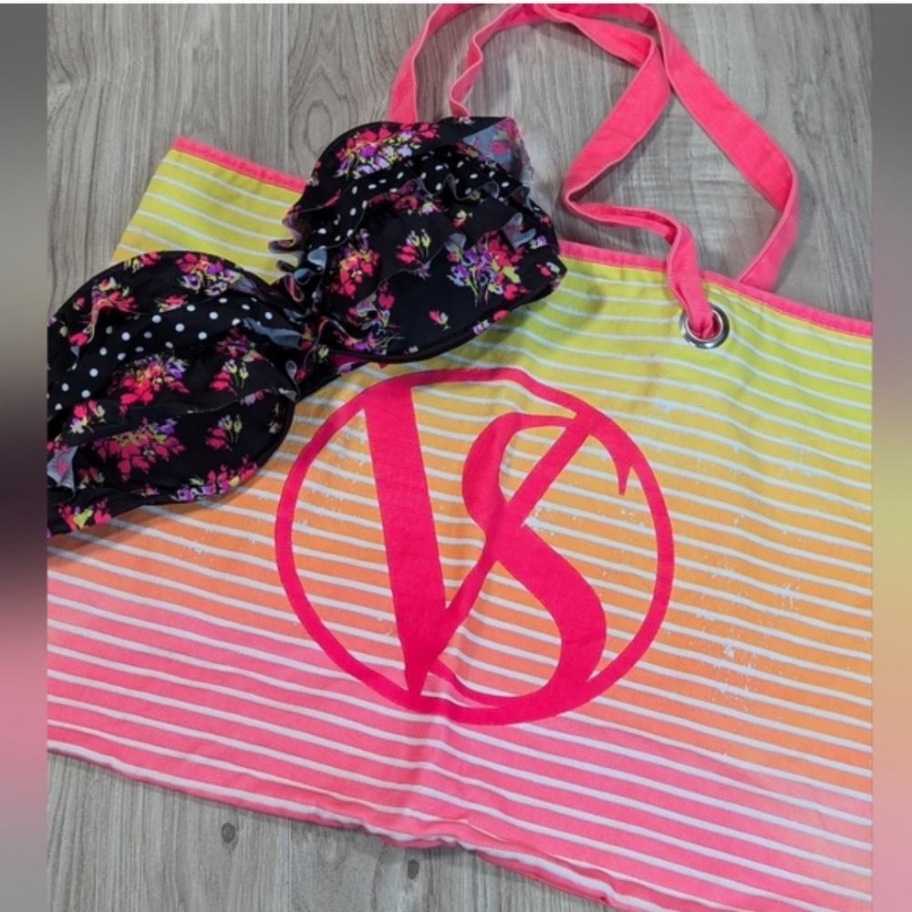Victoria's Secret Bikini Top & Beach Bag